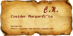 Czeider Margaréta névjegykártya